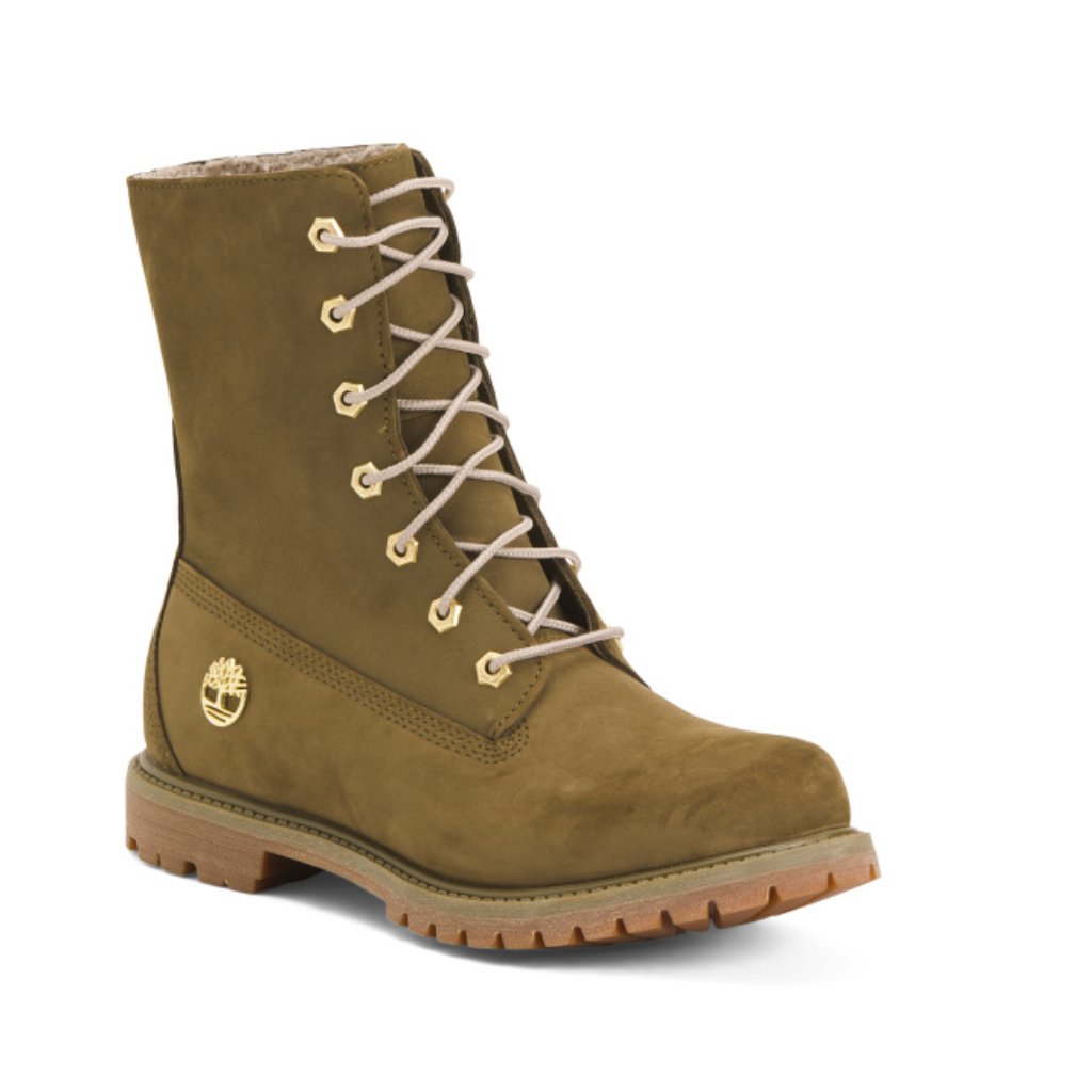 Timberland Military Olive Suede Waterproof Authentic Roll Top Boots